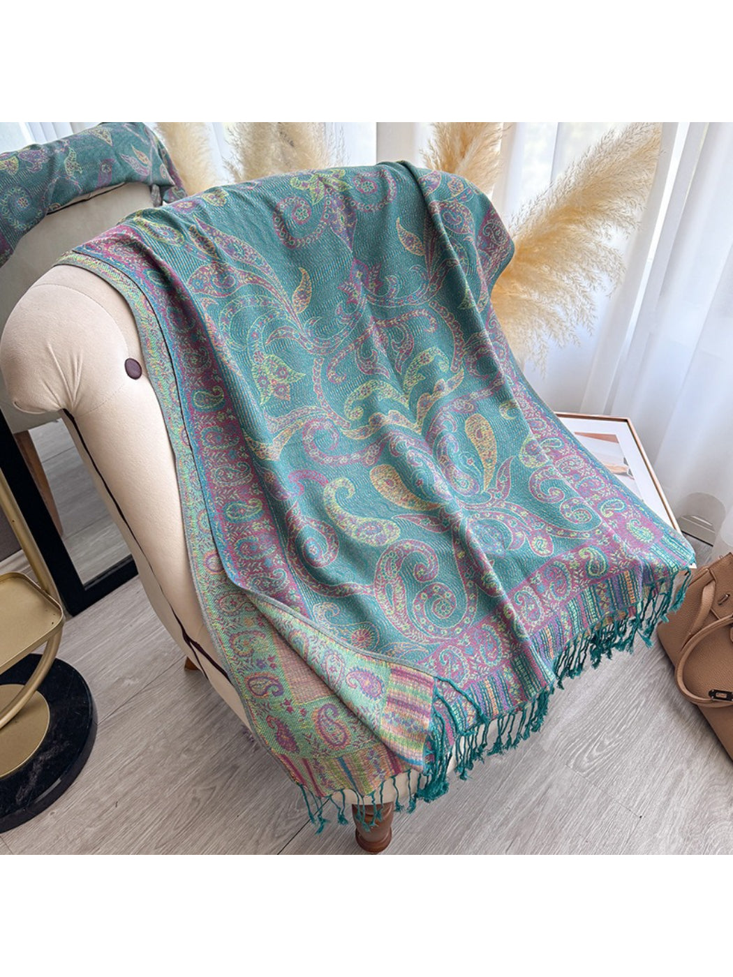 Scarvii - Elegant Paisley Fringe Scarf