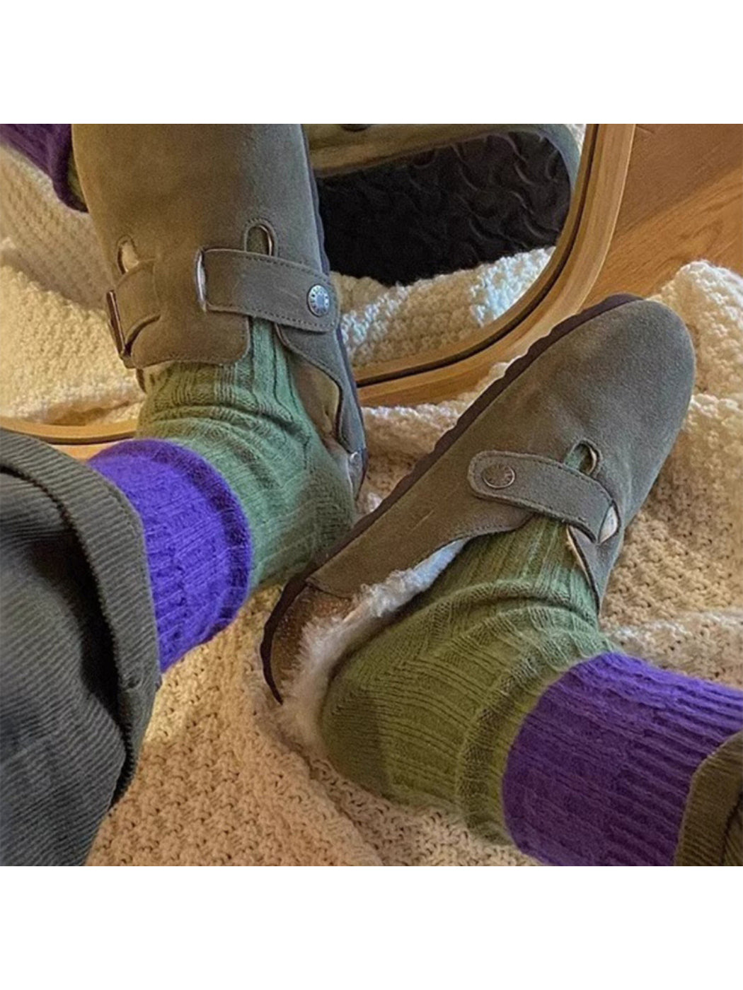 Rufia - Color Block Ribbed Crew Socks