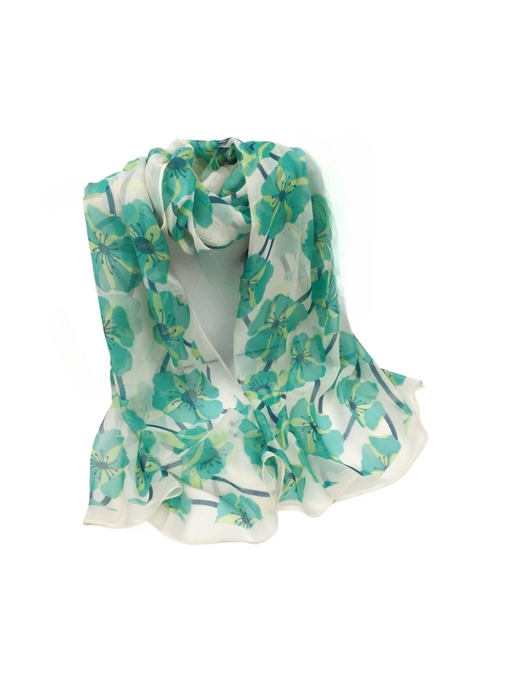 Scarvii - Floral Print Scarf - Elegant & Lightweight