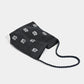 Cosbai - Black Single-shoulder Denim Bag with Sequin Decorations