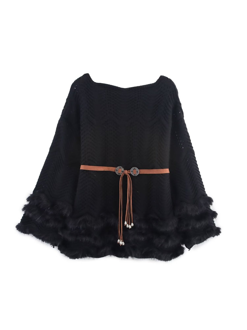 Crosa Round Neck Knit Belted Dress color options including Brown, Black, Beige