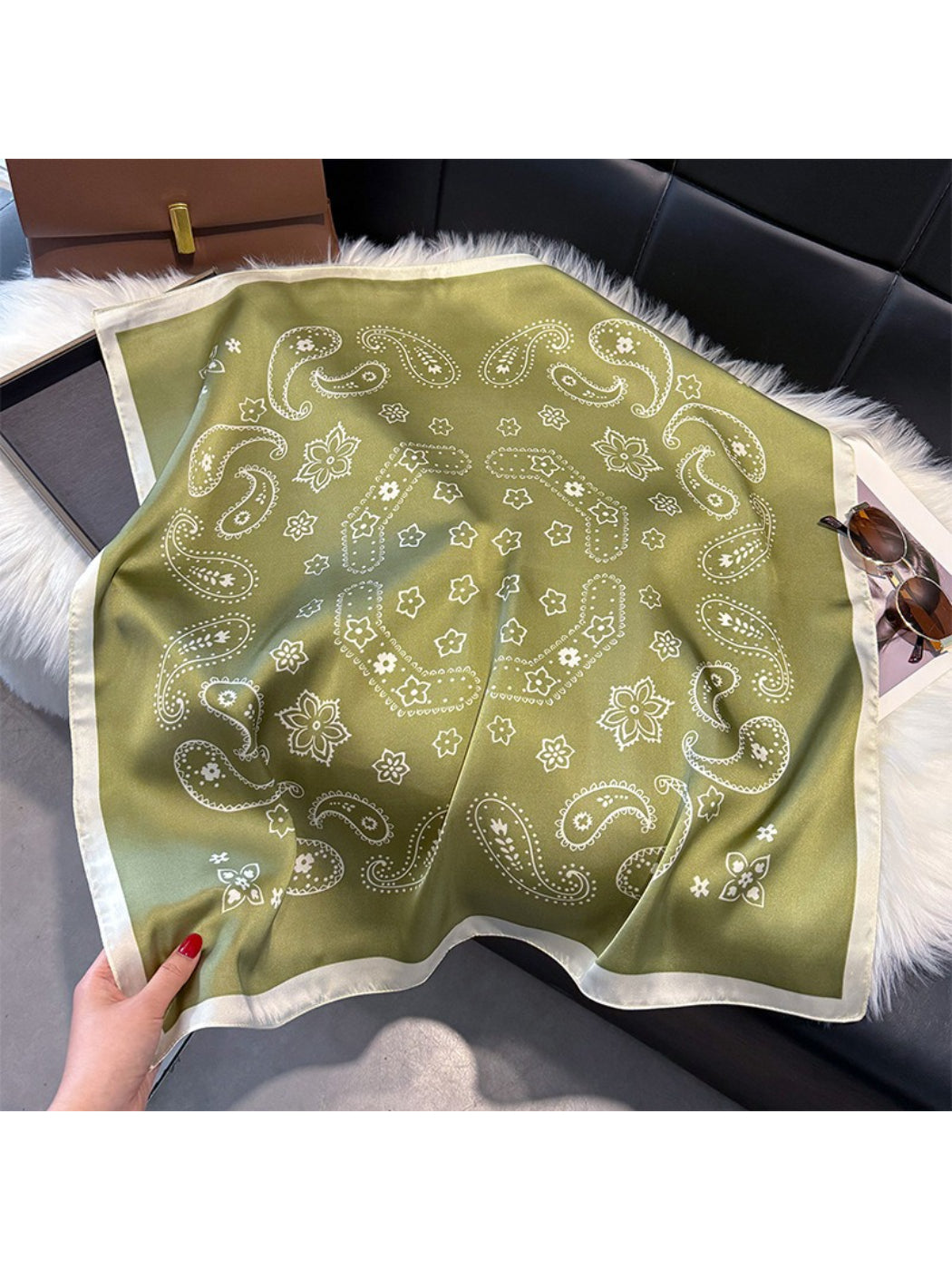 Scarvii - Bandana Paisley Print Square Scarf