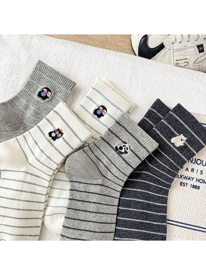 Rufia - Tiny Character Stripe Crew Socks