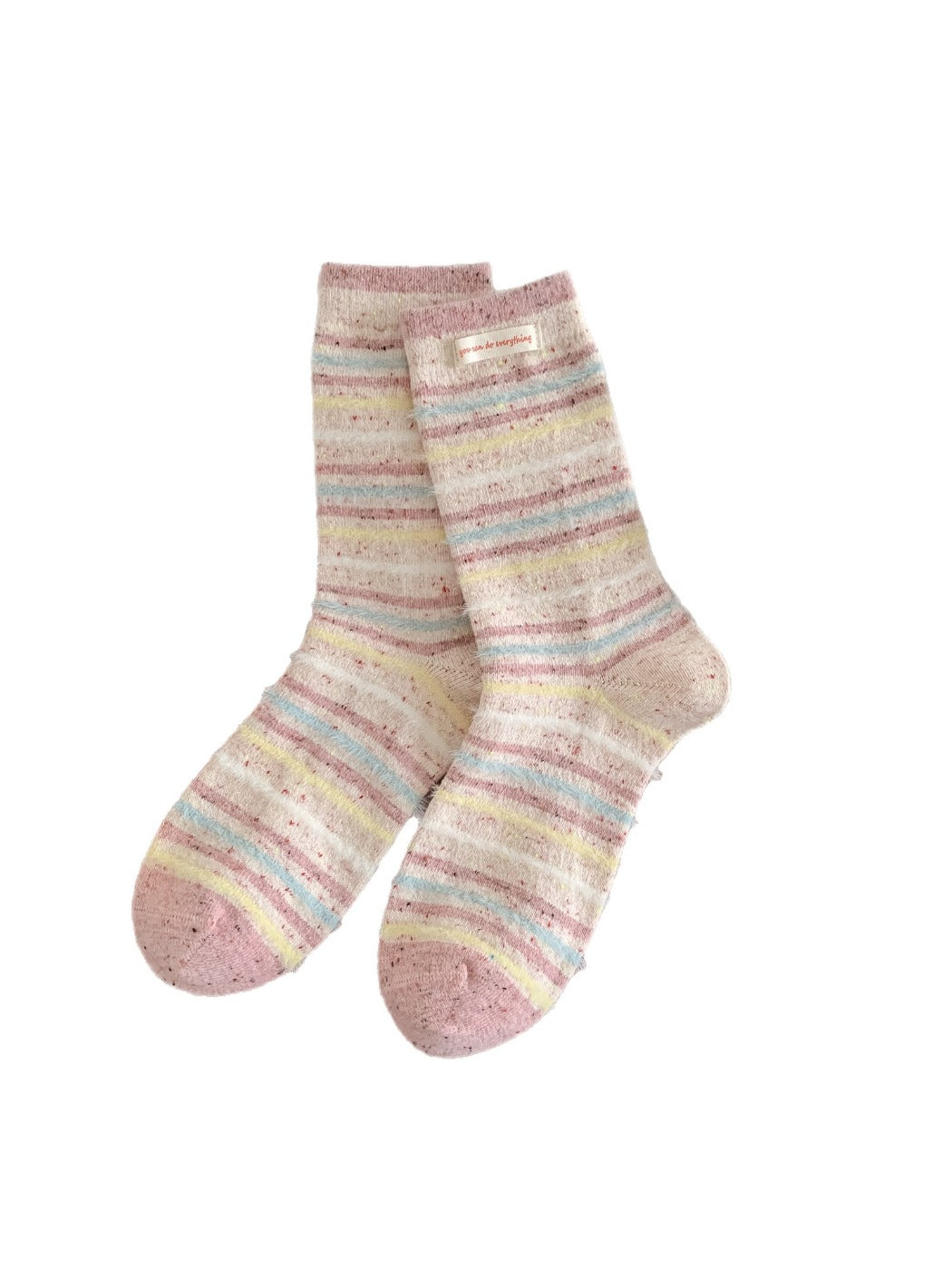 Rufia – Fuzzy Striped Mid-Calf Socks