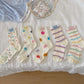 Rufia - Colorful Polka Dot Striped Mesh Crew Socks