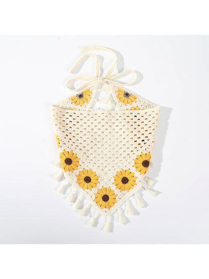 Scarvii Crochet Sunflower Tassel Headband