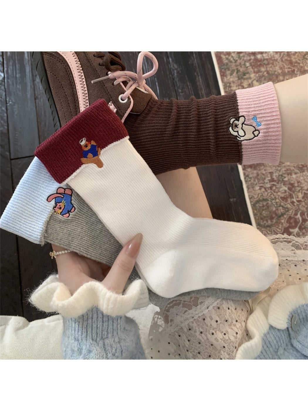Rufia - Playful Character Ribbed Crew Socks product image 1