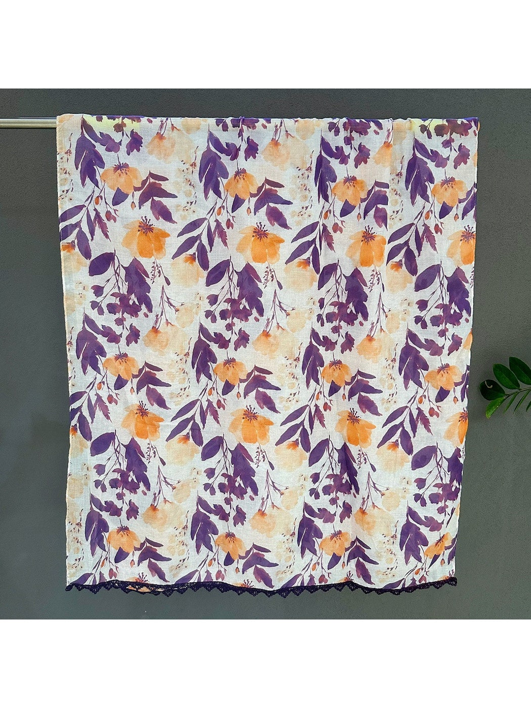 Scarvii - Purple Floral Lace Summer Wrap Scarf