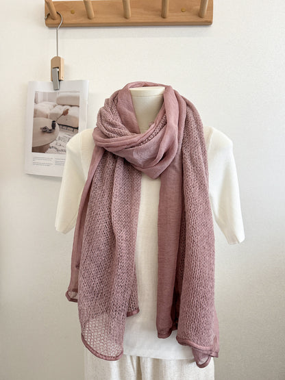 Scarvii - Open Knit Panel Lightweight Scarf