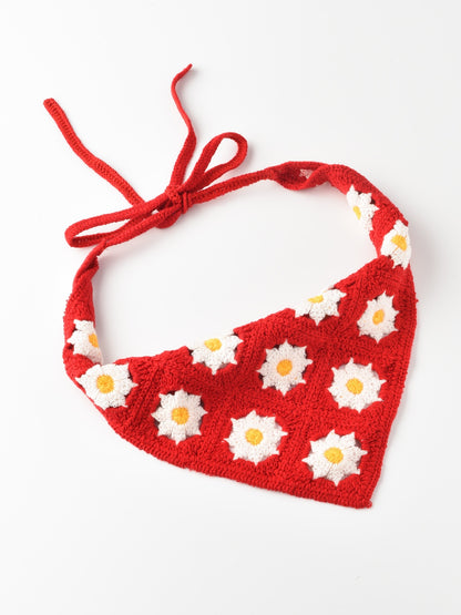 Haila - Floral Woven Flower Hairband - dark green - product image
