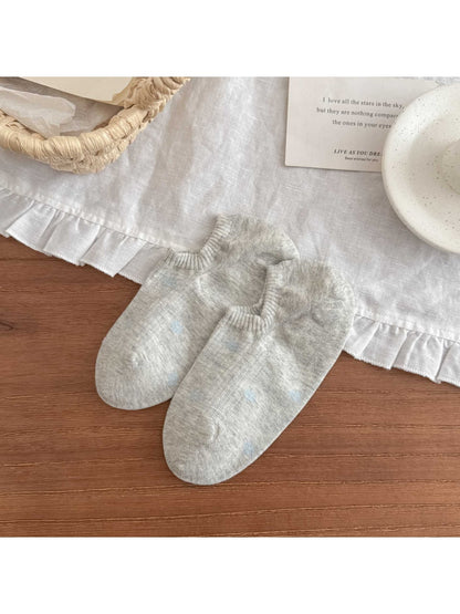 Rufia - Minimal Floral Pattern Women's Boat Socks