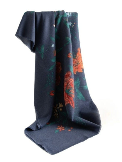 Scarvii - Vintage Floral Print Winter Scarf & Shawl