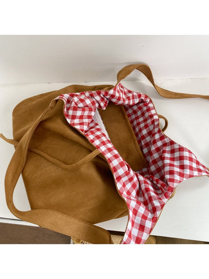 Cosbai – Retro Reversible Color-Block Tote Bag
