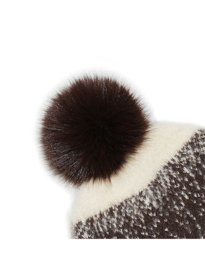 Haila Shiny Yarn Pom Pom Beanie