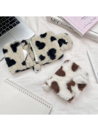 Cosbai - Plush Pattern Mini Pouch Heart