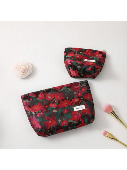 Cosbai - Sweet Floral Handheld Makeup Storage Bag