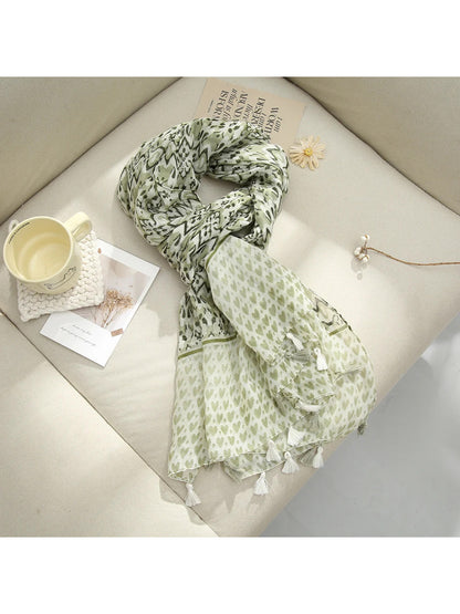 Scarvii - Floral Geometric Heart Border Scarf