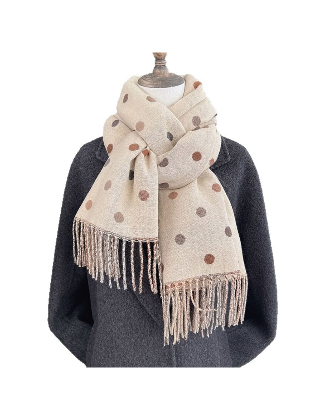 Scarvii - Reversible Soft Check Polka Scarf