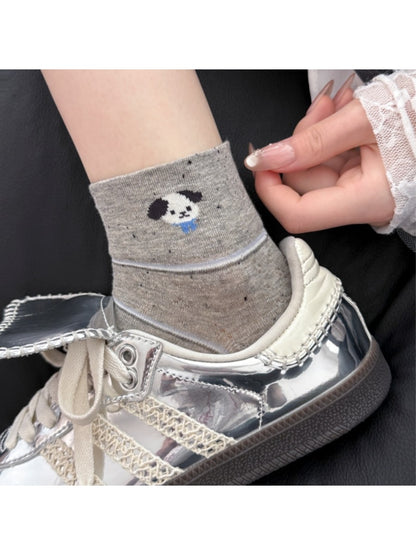 Rufia - Playful Dog Pattern Women's Ankle Socks