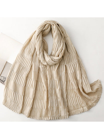 Scarvii - Textured Pleated Finish Long Scarf