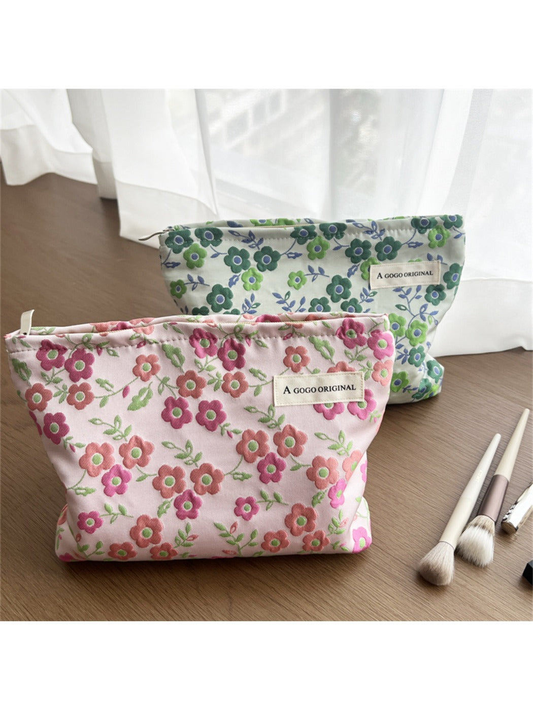 Cosbai - Makeup Bag & Pouch with Floral