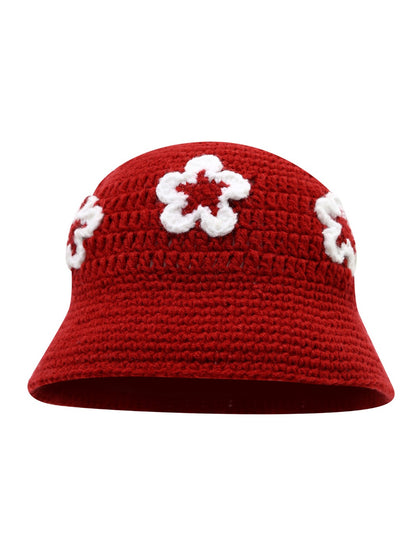 Haila - Floral Knitted Bucket Hat