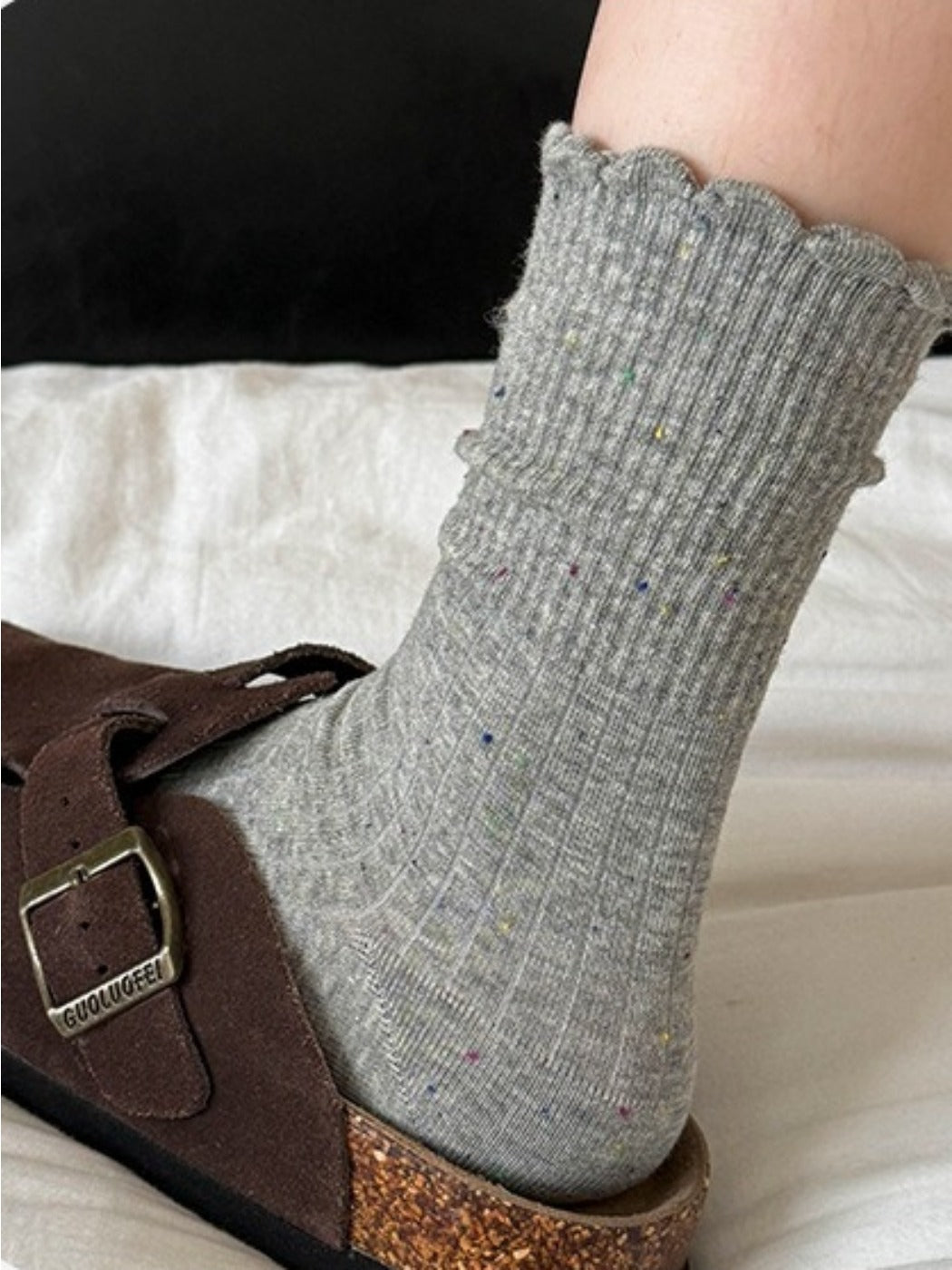 Rufia - Cute Ruffled Winter Socks with Colorful Starry Speckles