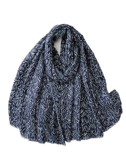 Scarvii - Minimalist Willow Leaf Print Scarf – Elegant & Versatile