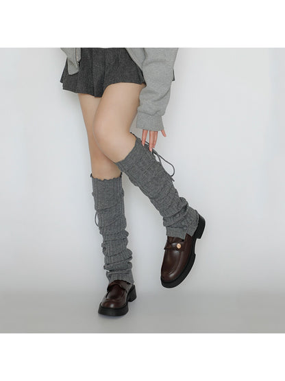 Cozyra - Y2K Ballet-Inspired Ribbed Leg Warmers