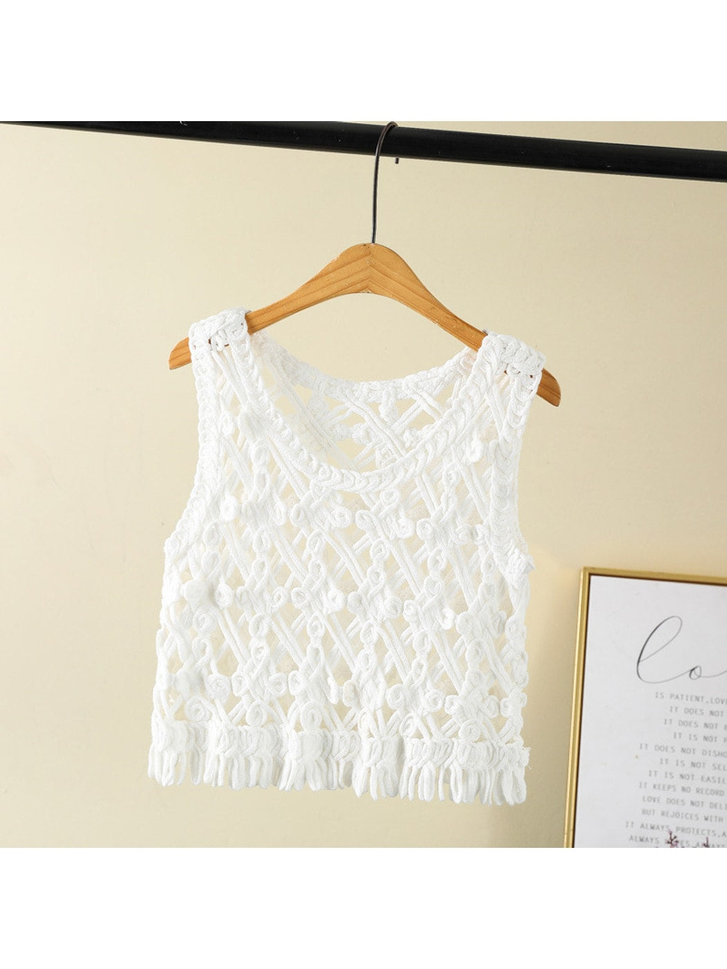 Crosa - Geometric Hollow-Out Sleeveless Knit Vest