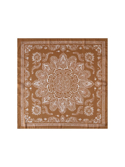 Scarvii - Graphic Circle Contrast Print Square Scarf