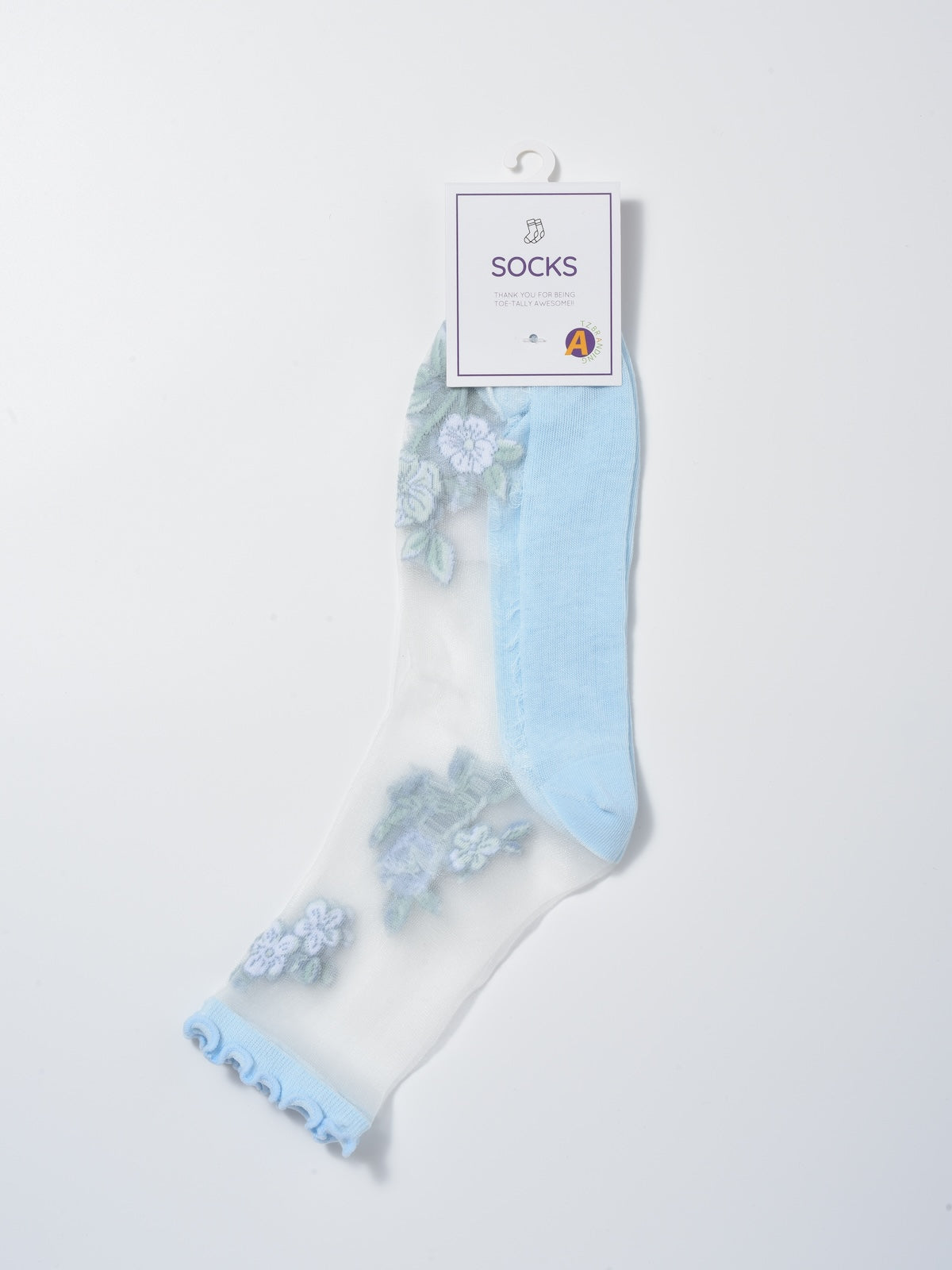 Rufia - Sheer Floral Embroidered Crew Socks product image 5