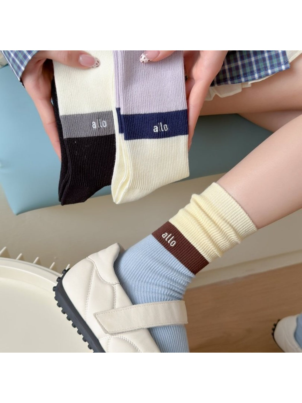 Rufia - Casual Colourblock Knit Socks product image 1