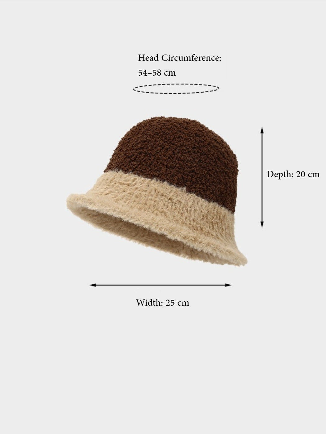 Haila – Two-Tone Fuzzy Winter Bucket Hat