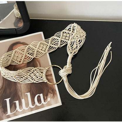 Beco Beige Braided Belt for apparel accessory