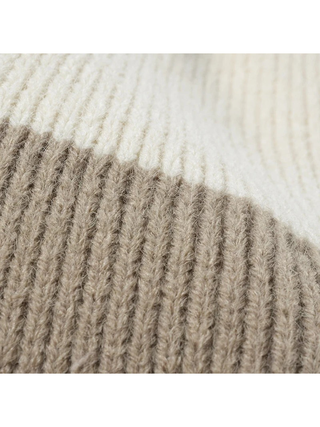 Haila - Colorblock Fleece-Lined Pom-Pom Beanie