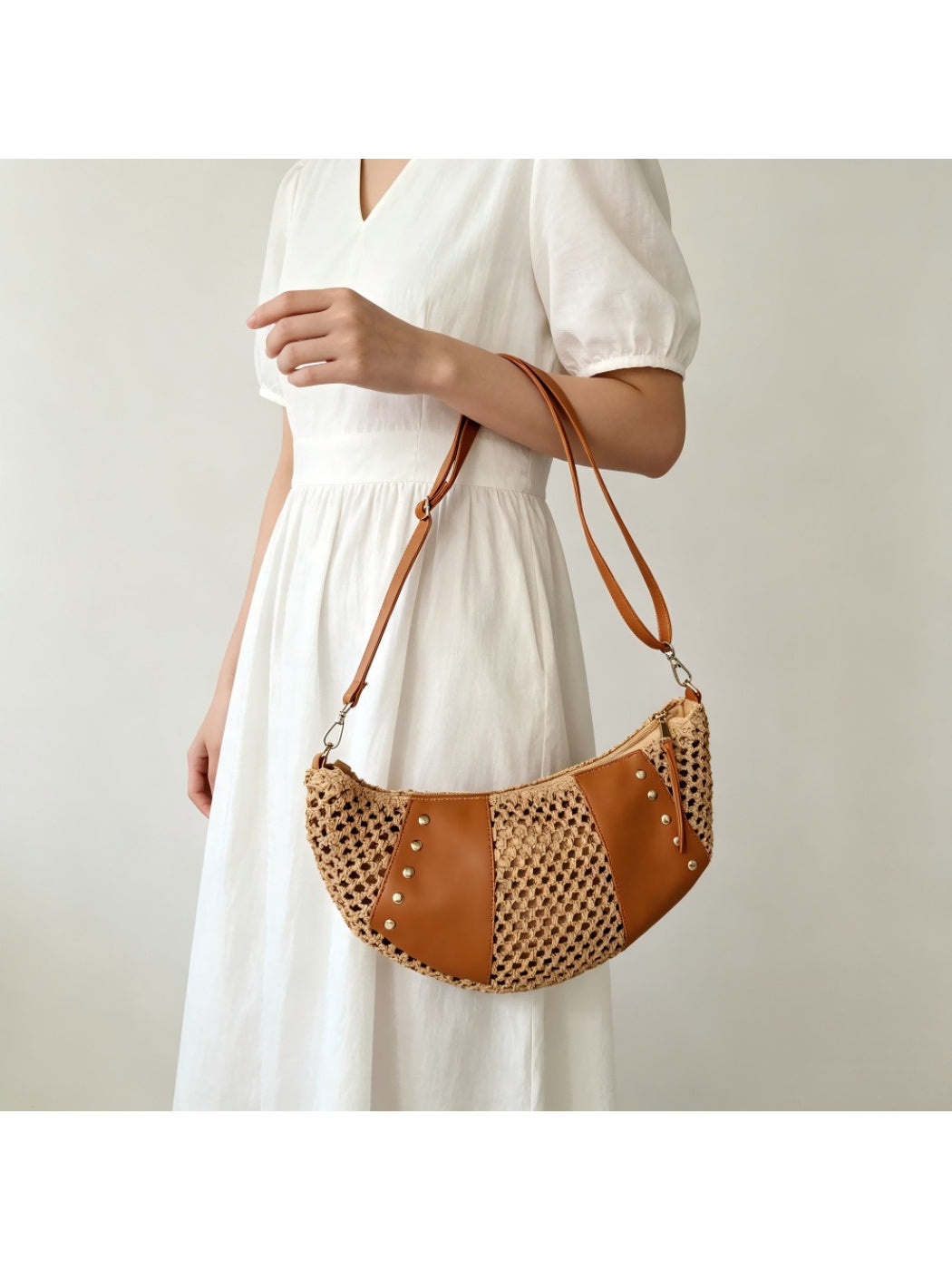 Cosbai - Open Weave Hobo Shoulder Bag - image 4