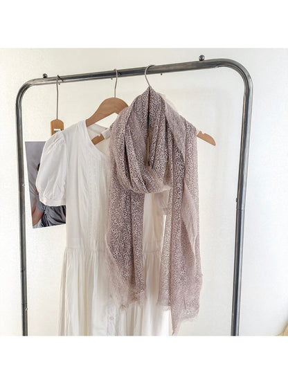 Scarvii - Mesh Fringe Long Scarf