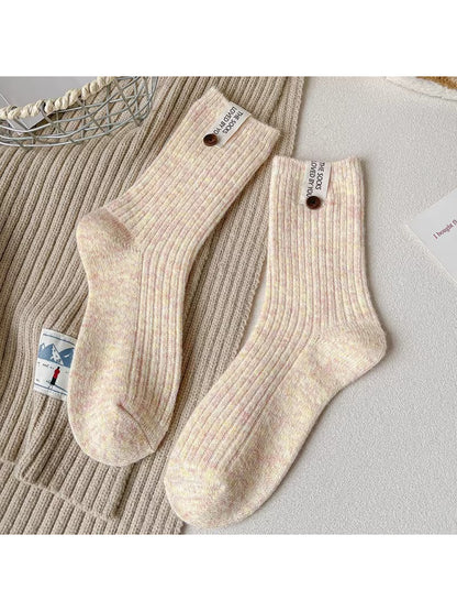 Rufia - Button Accent Ribbed Crew Socks product image 5