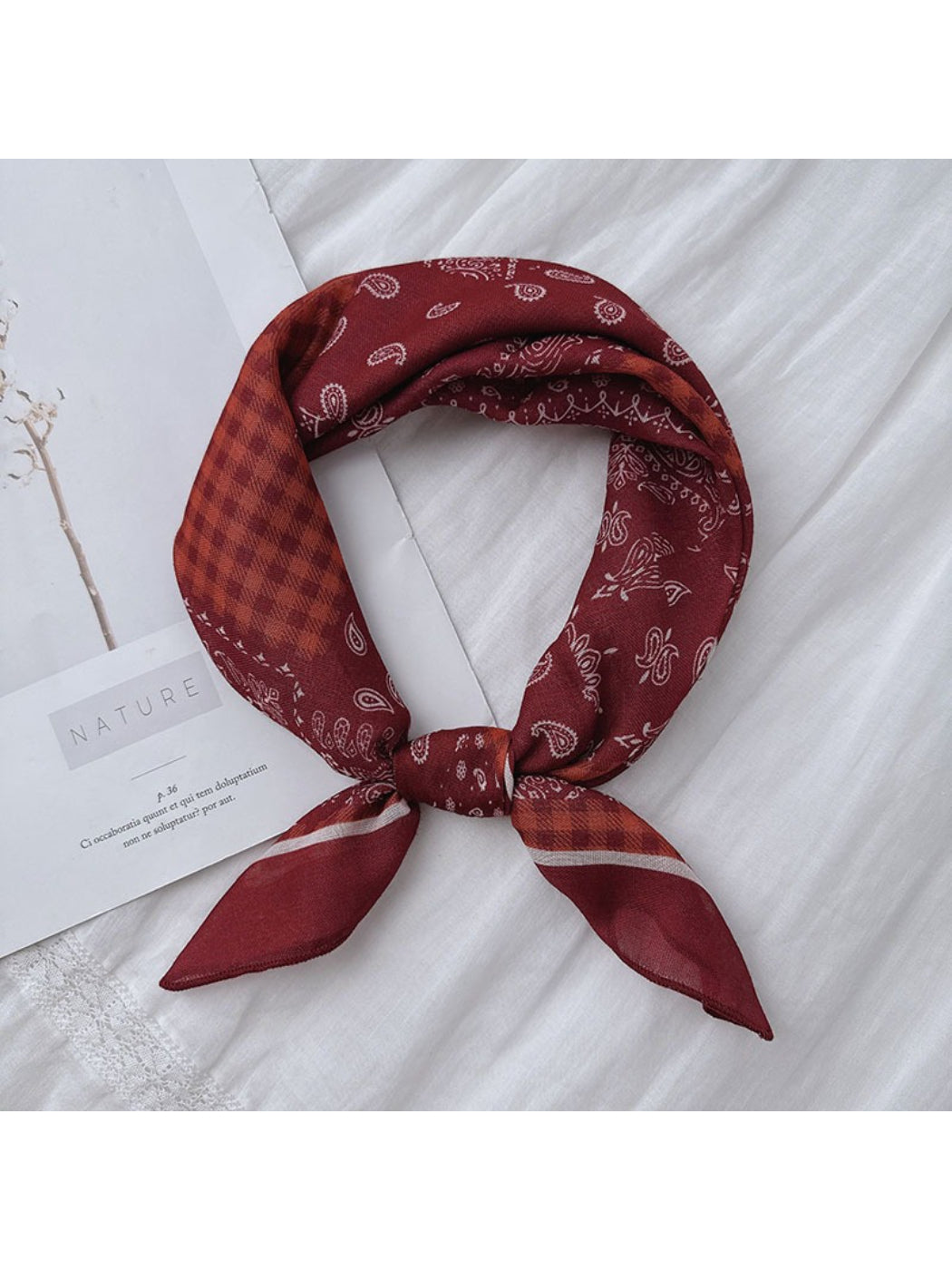 Scarvii - Vintage Paisley Square Neck Scarf