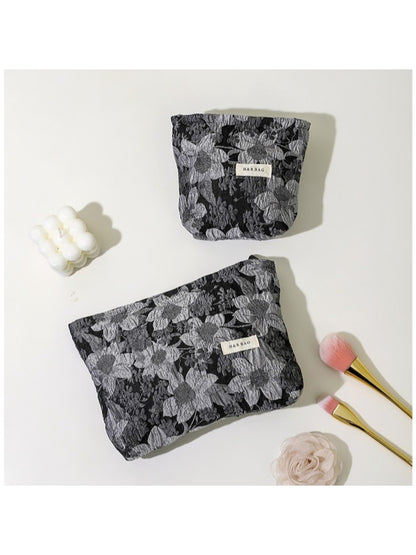 Cosbai - Floral Jacquard Toiletry Bag Cosmetic Pouch