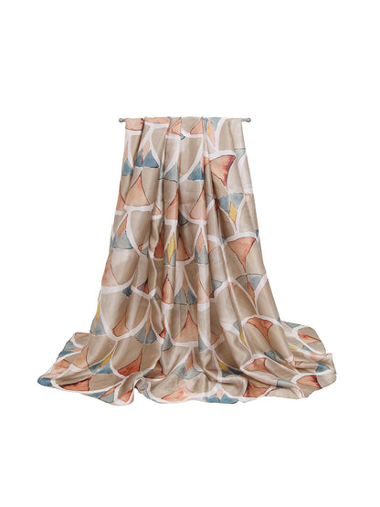 Scarvii - Watercolor Ginkgo Leaf Print Fashion Scarf