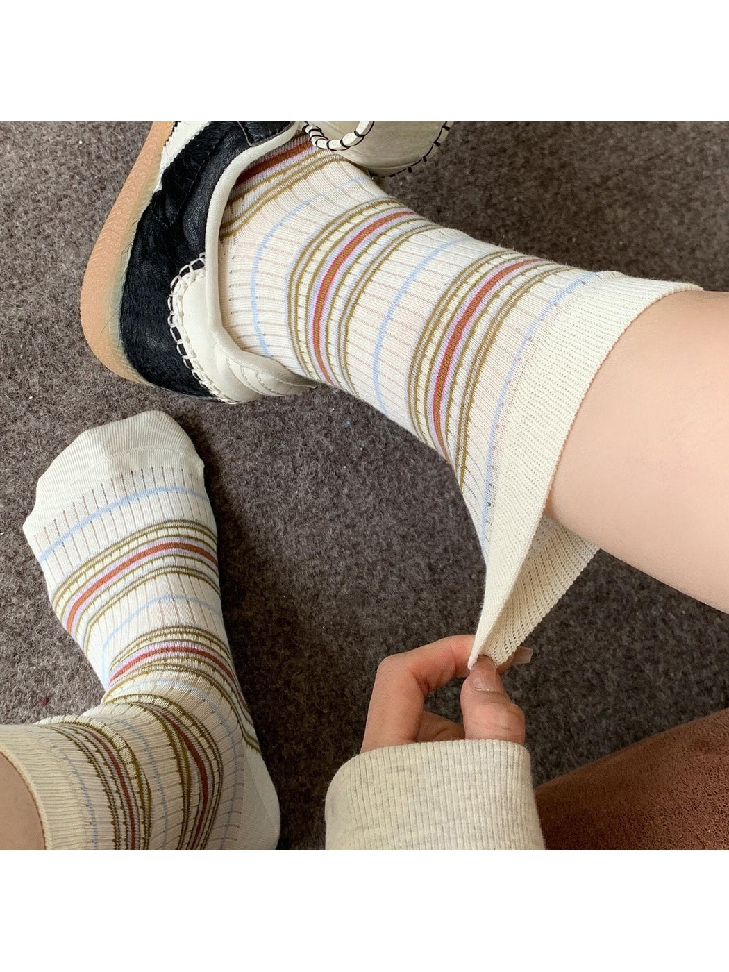 Rufia - Floral and Striped Socks