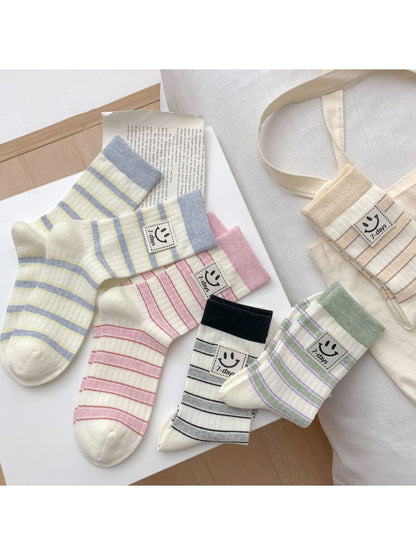 Rufia - Smile Patch Stripe Crew Socks product image 1