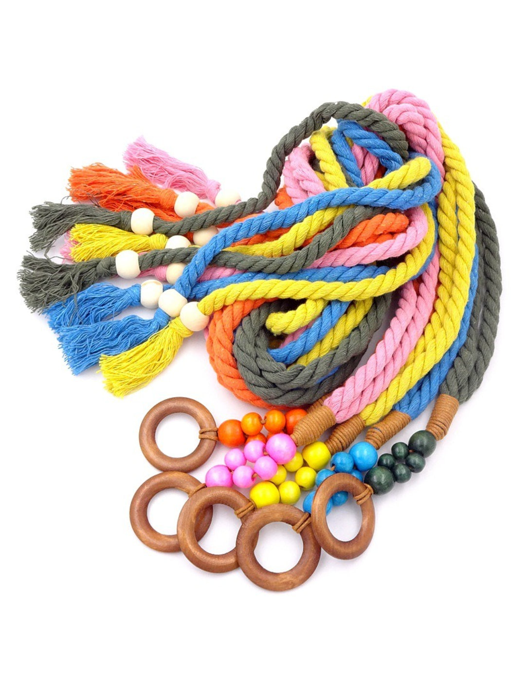 Beco Vibrant Braided Beads Ring Detail Waist Belt main product view