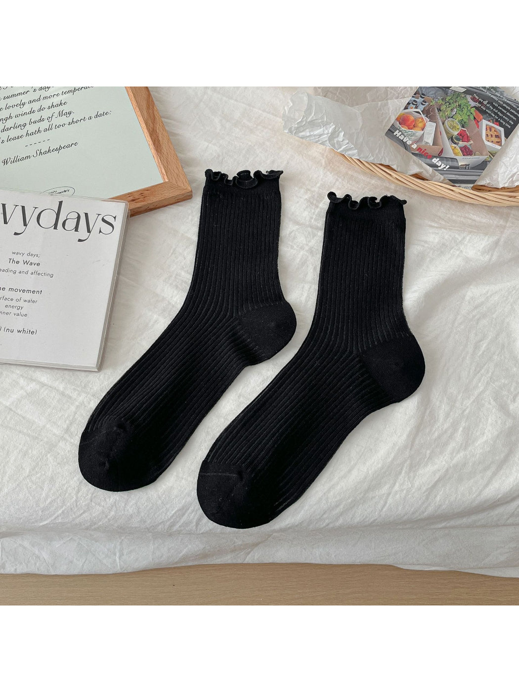 Rufia - Classic Ribbed Ruffle Crew Socks product image 4