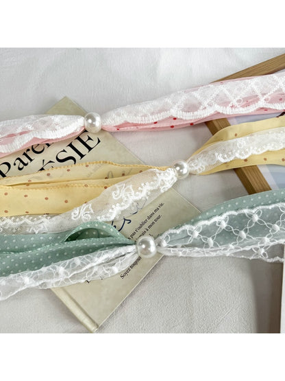 Scarvii - Fresh Polka Dot Lace Double Layer Scarf