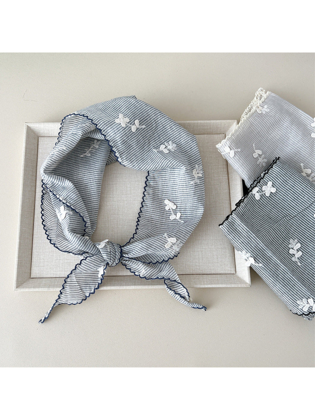 Scarvii - Striped Cherry Triangle Scarf