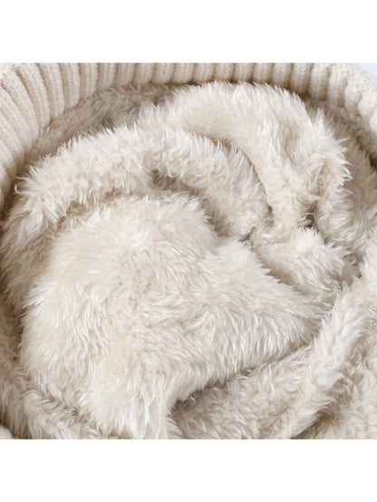 Haila - Cable-Knit Fleece-Lined Pom-Pom Beanie