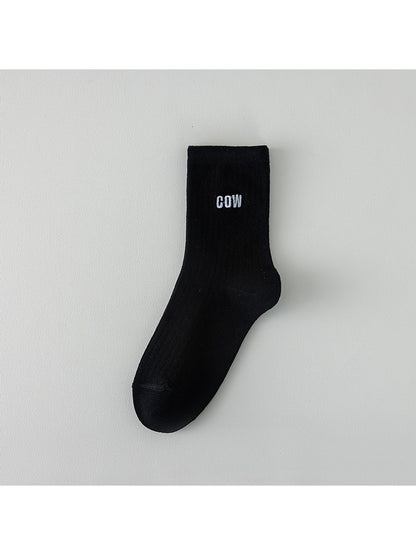 Rufia - Cartoon Cow Theme Casual Crew Socks
